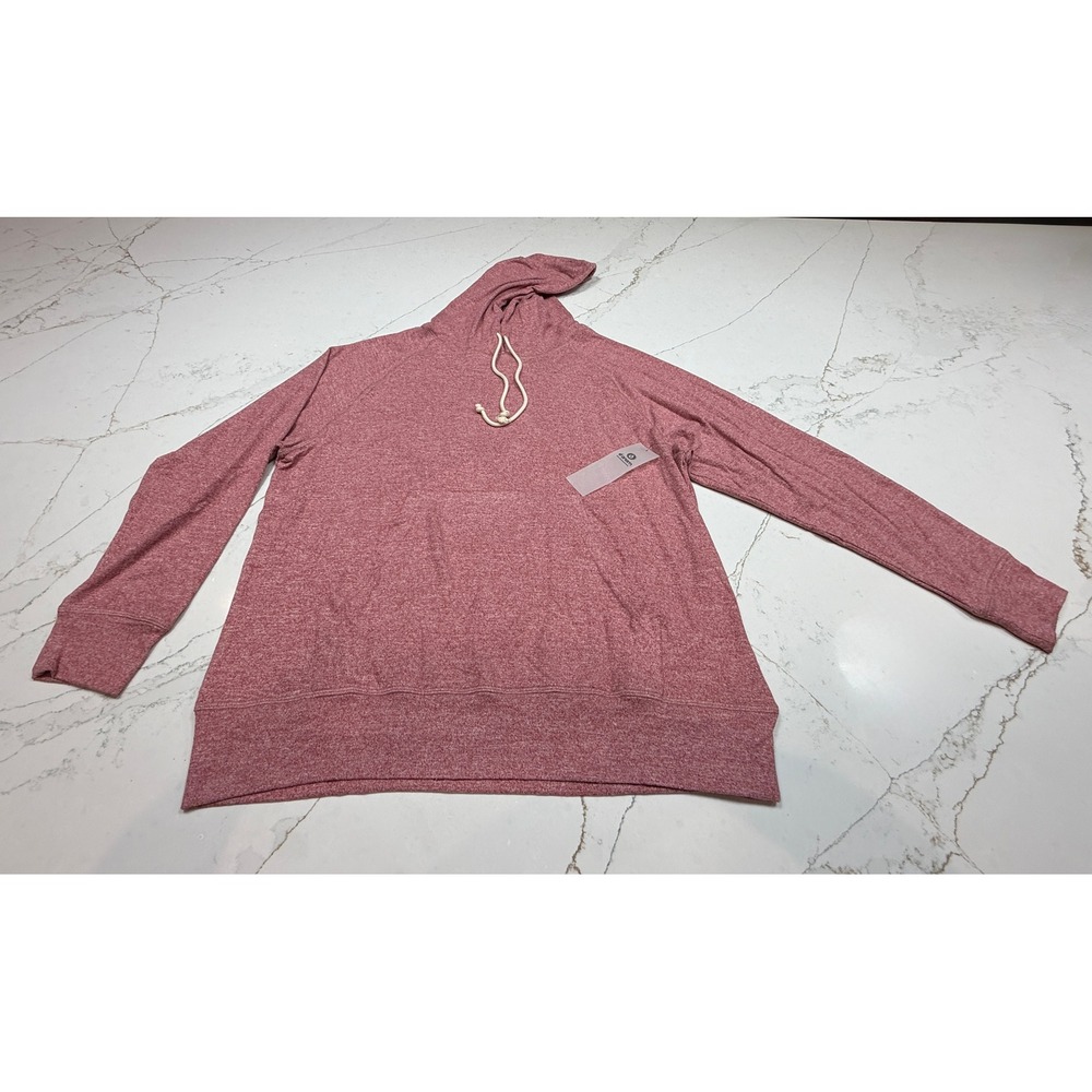 Mono B Women's 2 Piece Lounge Set Rose Pink Heathered Hoodie Size Med NEW - Picture 2 of 14